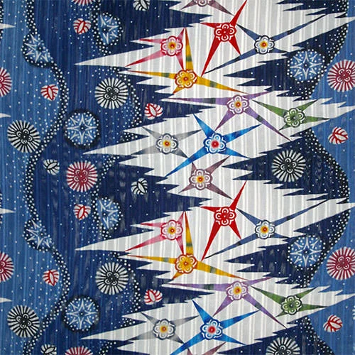 城間栄市 作「群星浜(むるぶしはま)」着物(絵柄の拡大) 第62回 日本伝統工芸展 新人賞 受賞作
