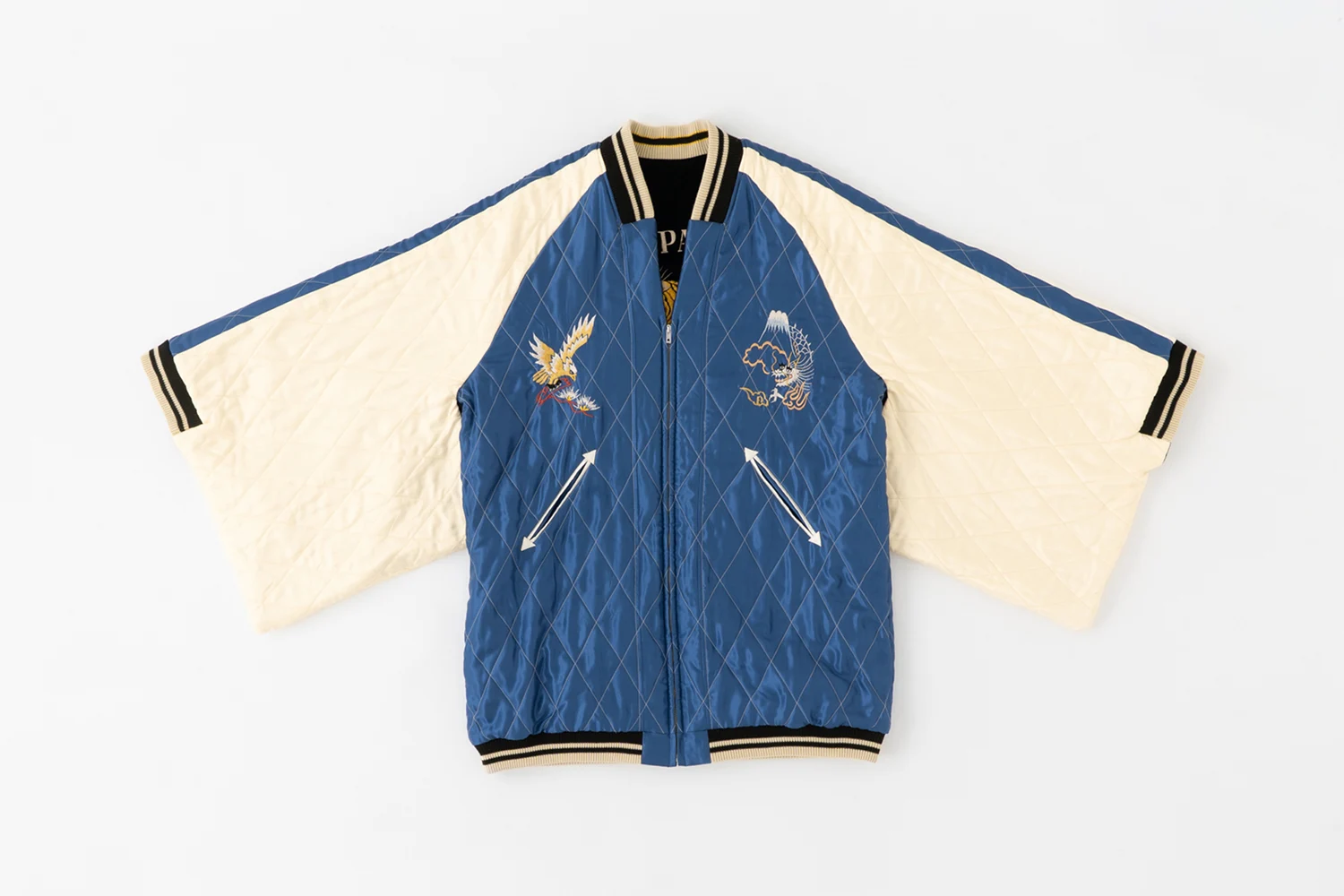 SUKAJAN KIMONO　#TT15692YM Velveteen Souvenir Jacket　“ROARING TIGER × EAGLE 02