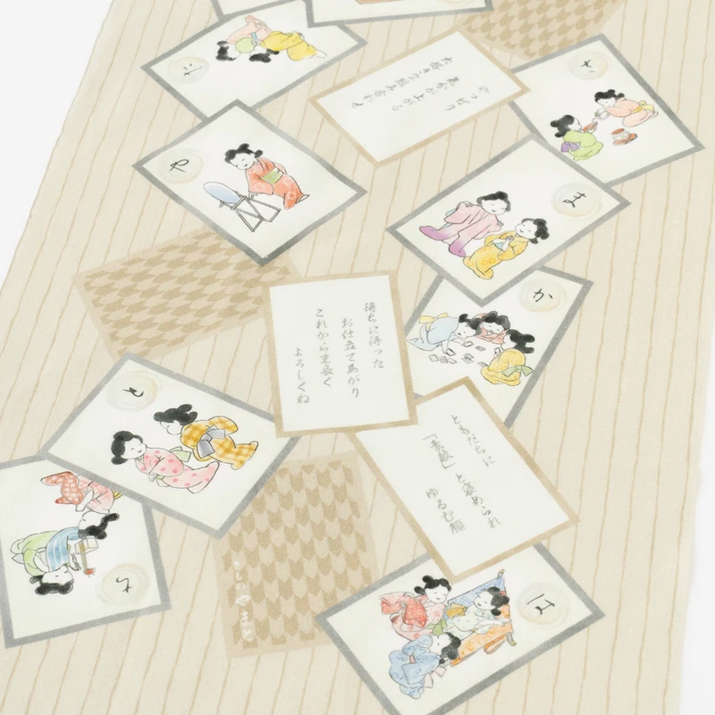 お多福かるたてぬぐい