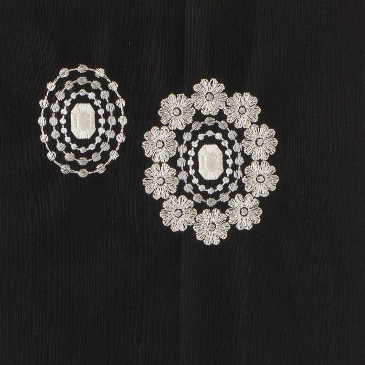 刺繍四寸帯 刺繍の宝石 ブラック