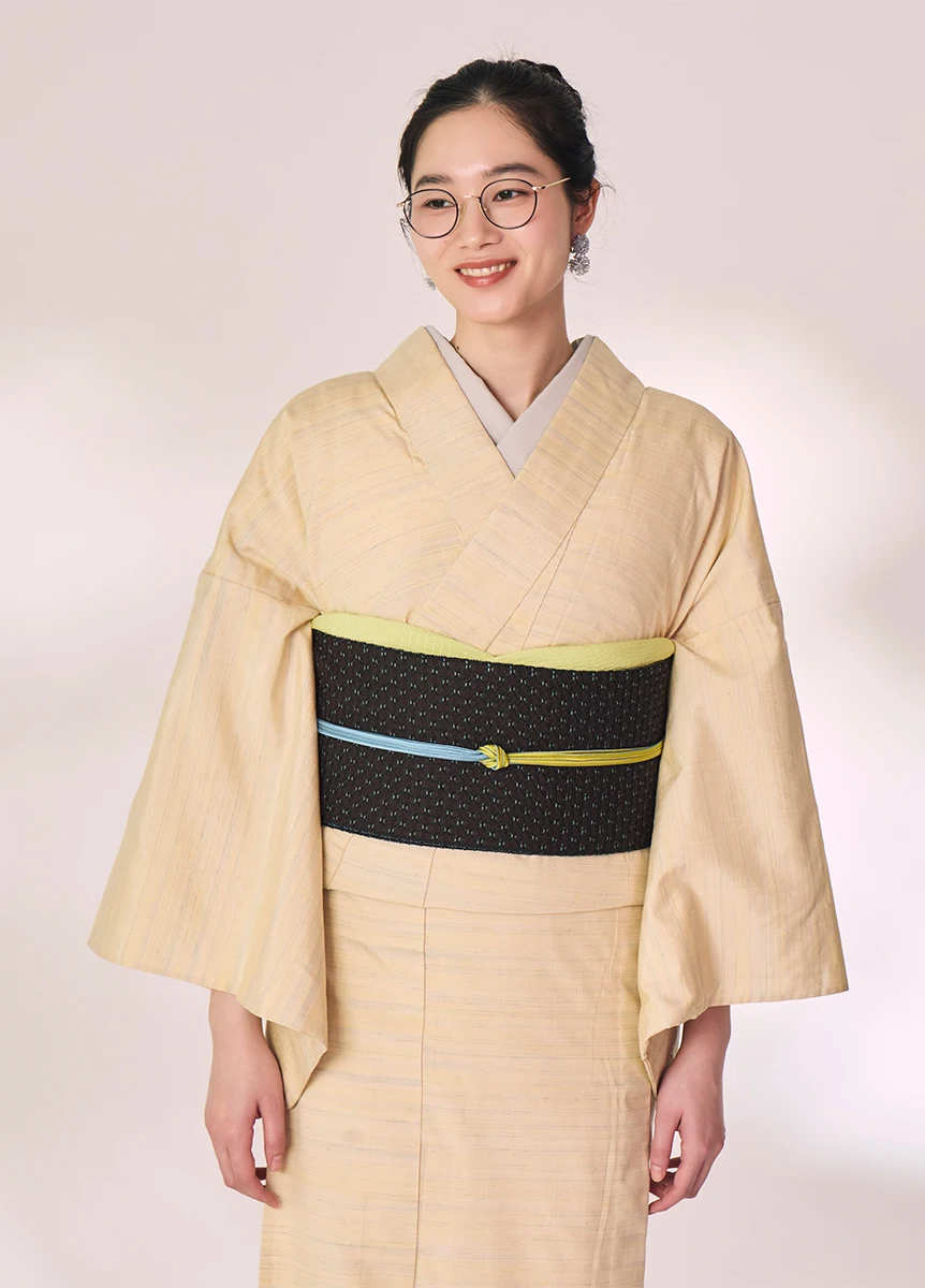 長井紬 実り空 黄色