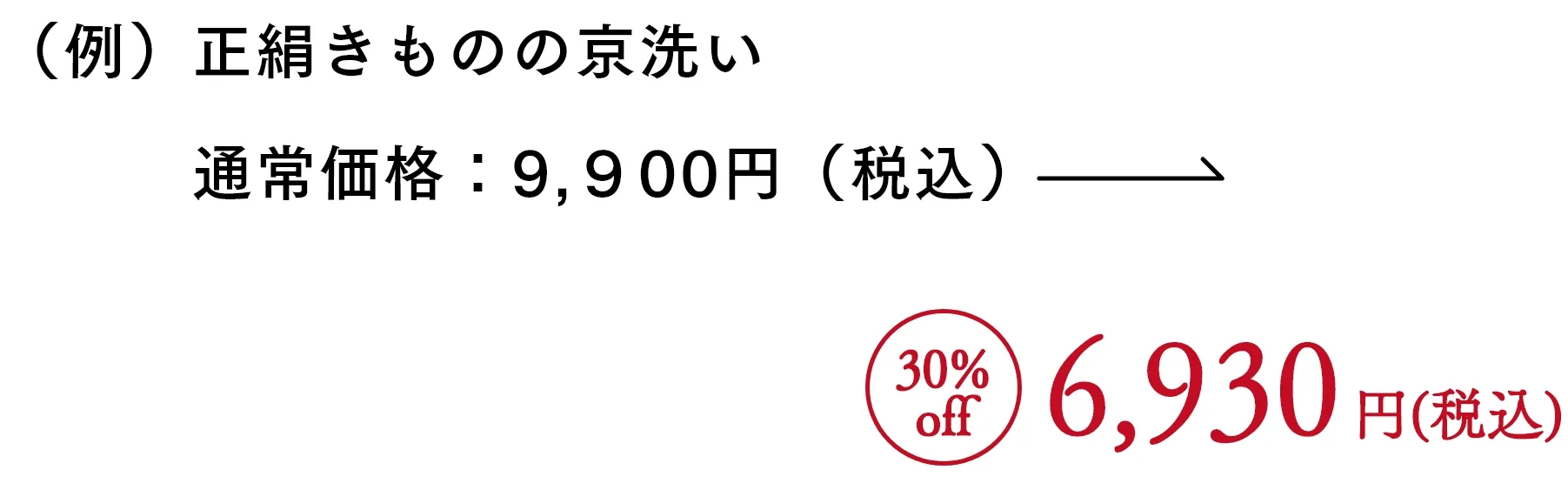 正絹きものの京洗い 6,930円(税込)