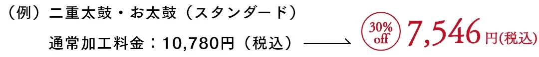 ワンタッチ帯加工 7,546円(税込)