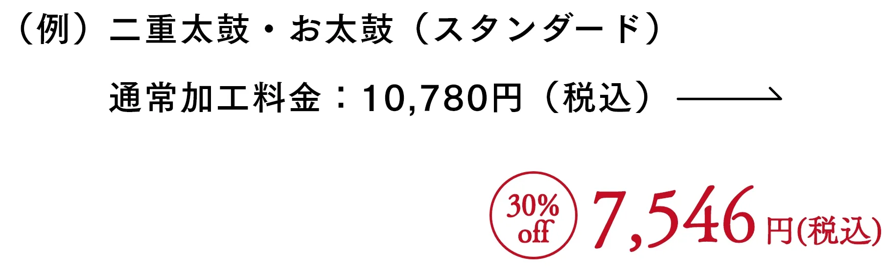 ワンタッチ帯加工 7,546円(税込)