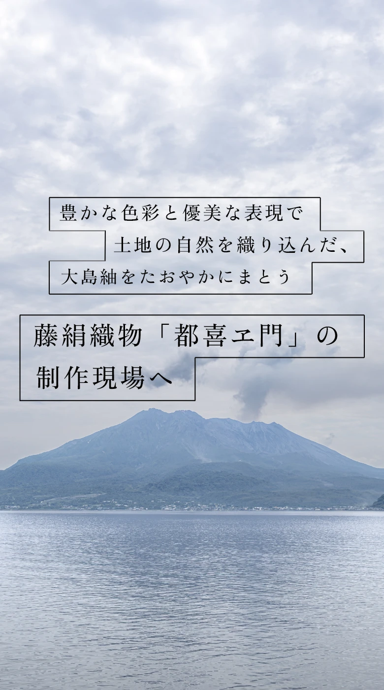 豊かな色彩と優美な表現で土地の自然を織り込んだ、大島紬をたおやかにまとう 藤絹織物「都喜ヱ門」の制作現場へ