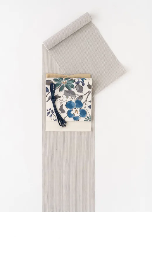 結城 龍田屋謹製 結城紬　綿棉（WATA WATA）縞格子 385,000円（税込／特選手縫仕立付）