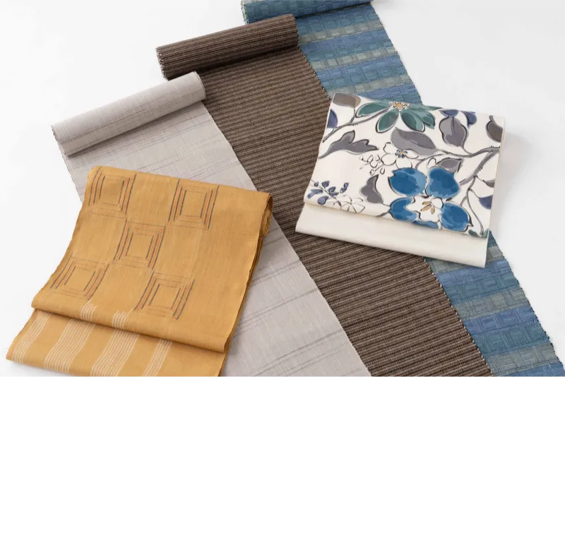 結城 龍田屋謹製　八寸名古屋帯・九寸名古屋帯などもございます。結城帯：165,000円（税込）〜