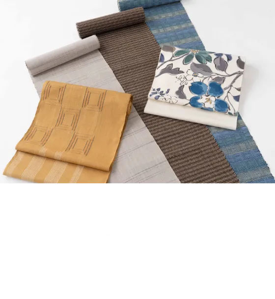 結城 龍田屋謹製　八寸名古屋帯・九寸名古屋帯などもございます。結城帯：165,000円（税込）〜