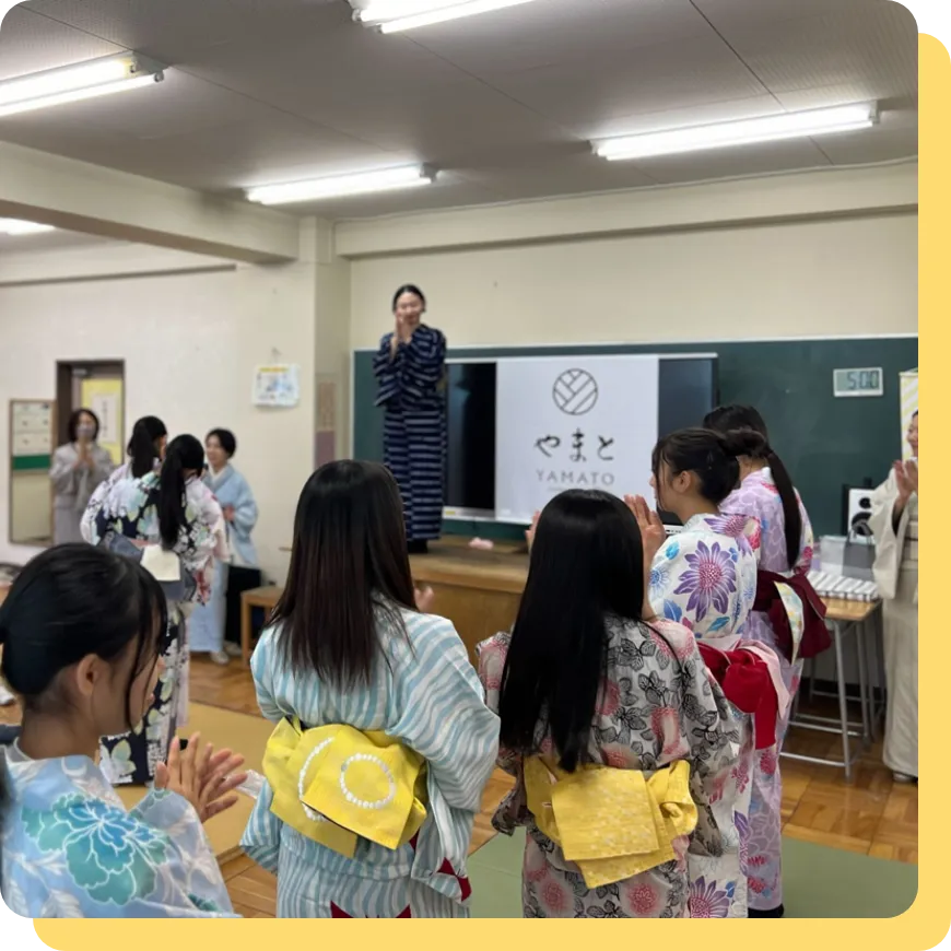 ゆかたの着付け授業2