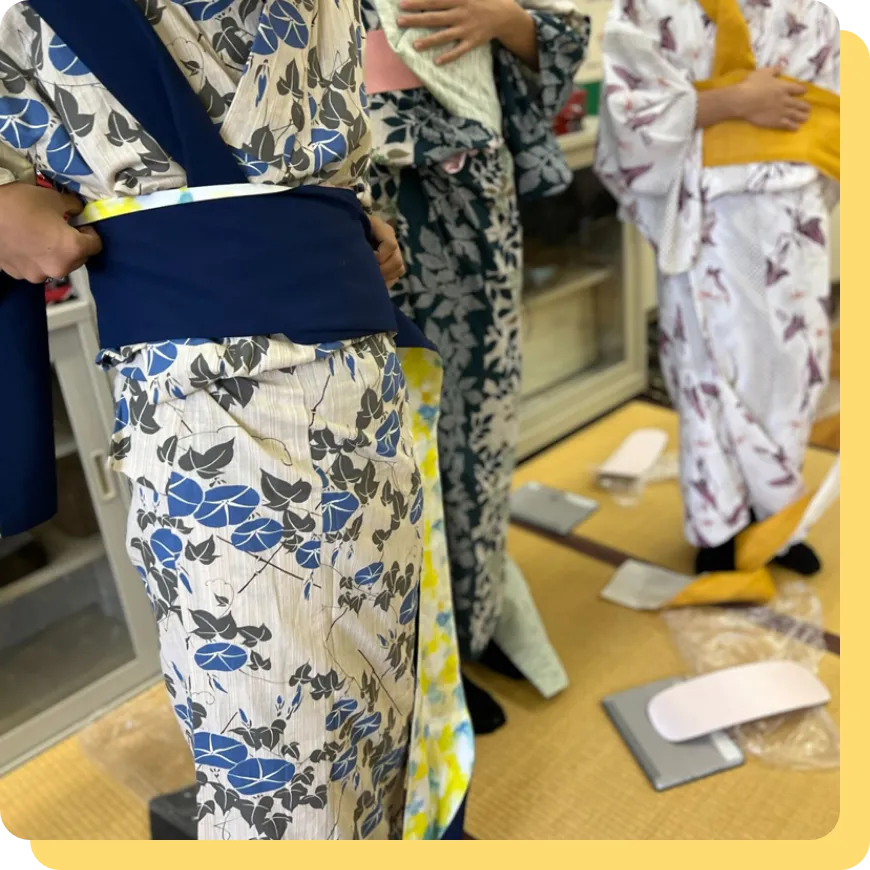ゆかたの着付け授業4